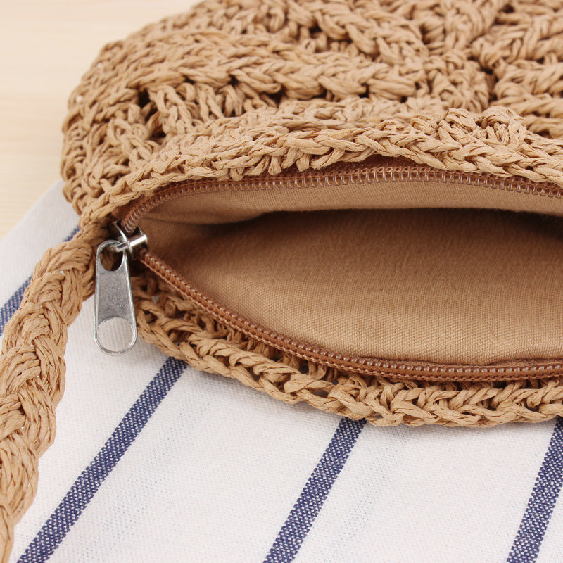 Simple round Tassel Women Crossbody Straw Bag Handmade Shoulder Woven Bag Summer Beach Bag Bella Mia
